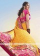 Yellow & Pink Silk saree